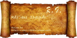 Rádai Ildikó névjegykártya